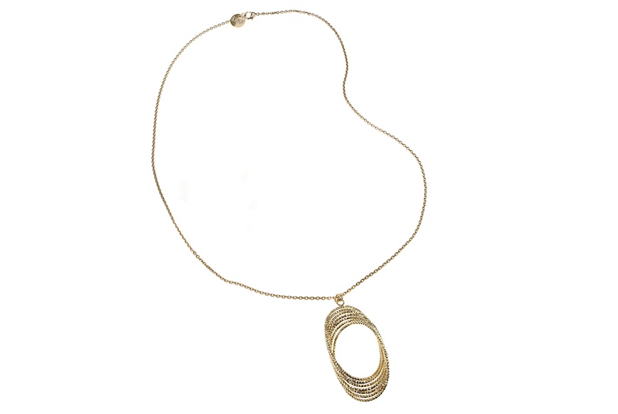 Collana in bronzo dorato con pendenti ovali Unoaerre