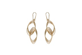 Orecchini in bronzo dorato con doppio ovale zigrinato Unoaerre