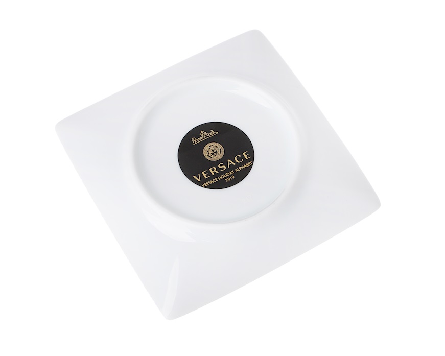 Piattino Alphabet porcellana lettera K Versace