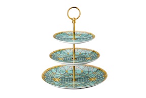 Fruit stand La scala del Palazzo porcelain green Versace
