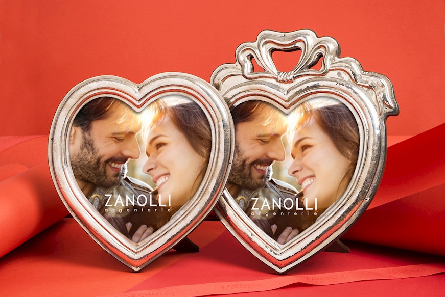 Picture frame silver heart shaped Selezione Zanolli