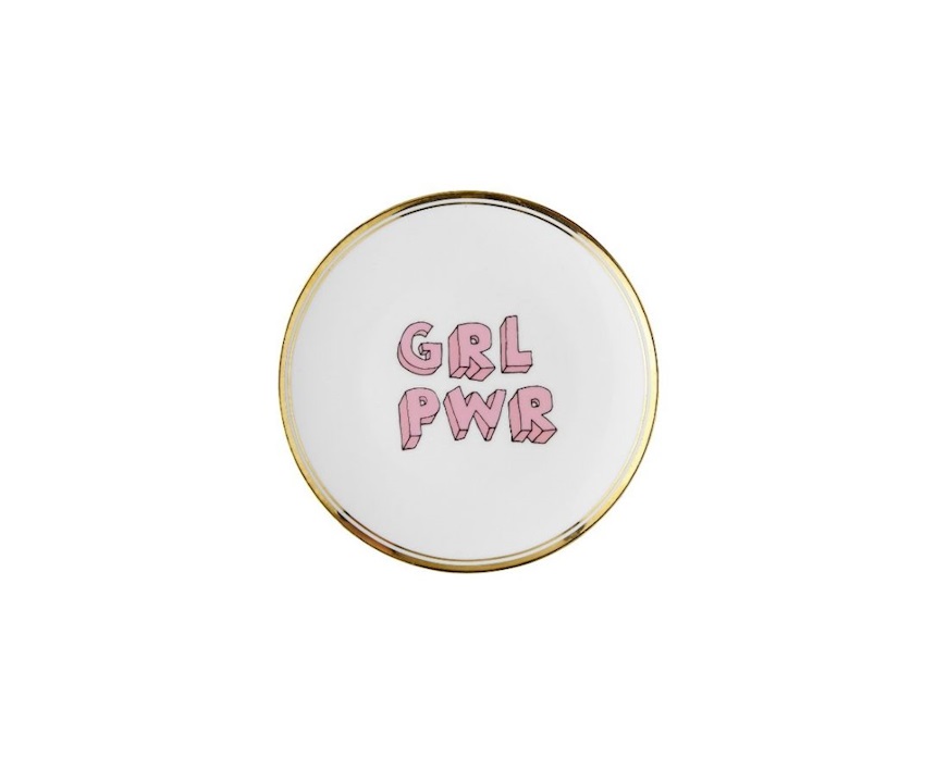 Bomboniera Laurea Piattino La Tavola Scomposta porcellana Grl Pwr con ciuffo portaconfetti Bitossi home