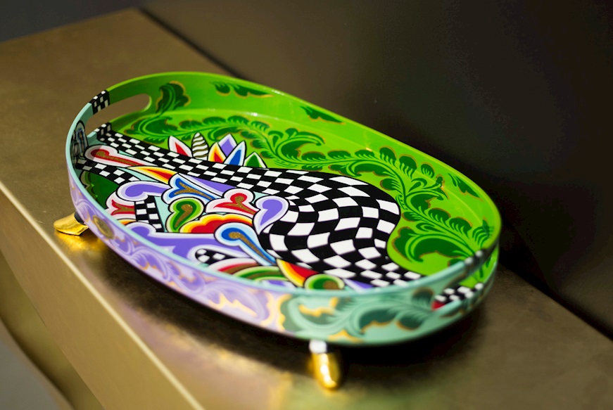 Tray Oval S hand painted Tom's Drag