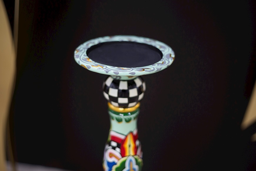 Candlestick M hand painted Tom's Drag