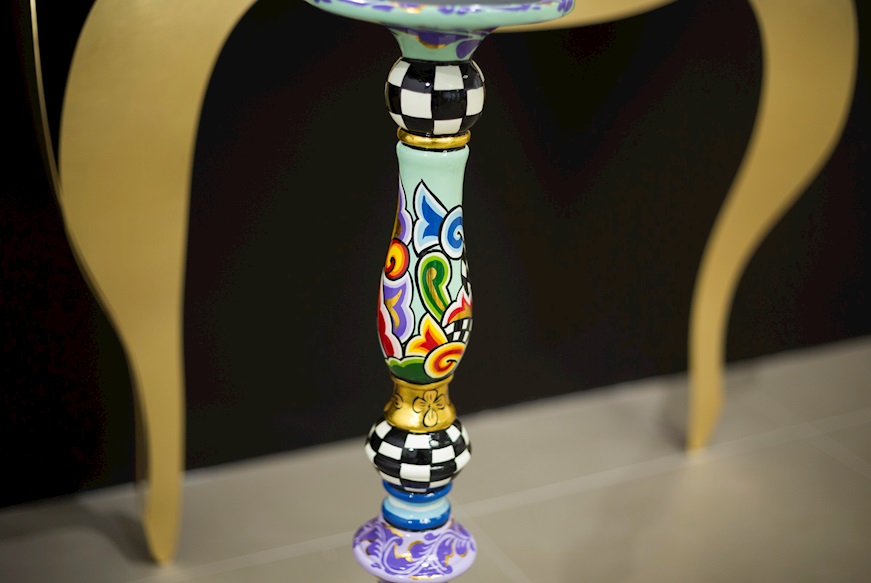 Candlestick L hand painted Tom's Drag