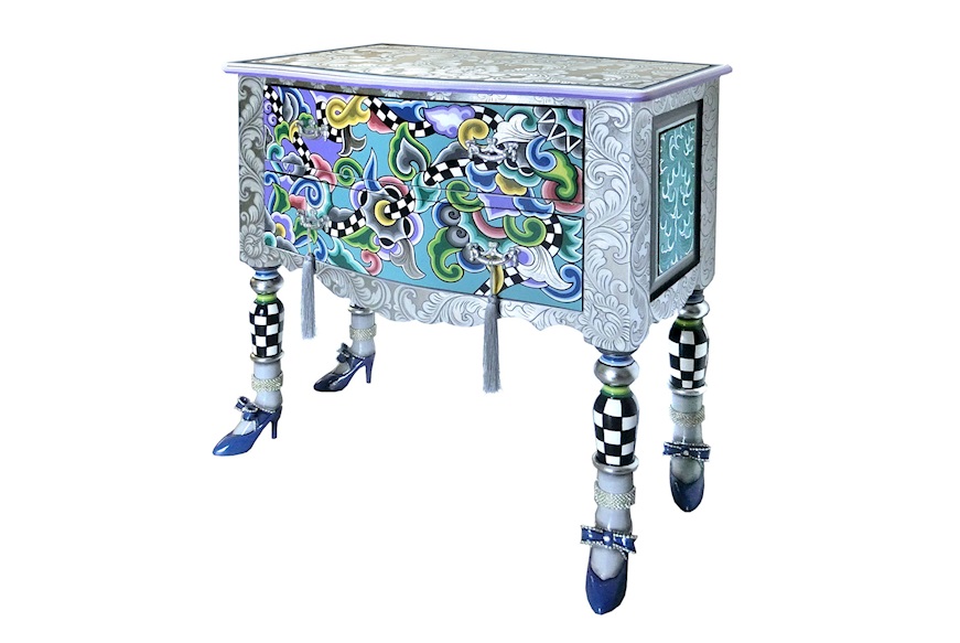 Comodino Drawer Chest Versailles dipinto a mano Tom's Drag