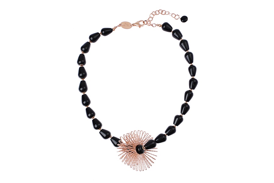 Necklace silver with black agate Luisa della Salda