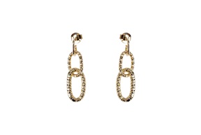 Orecchini in bronzo dorato con ovali diamantati Unoaerre