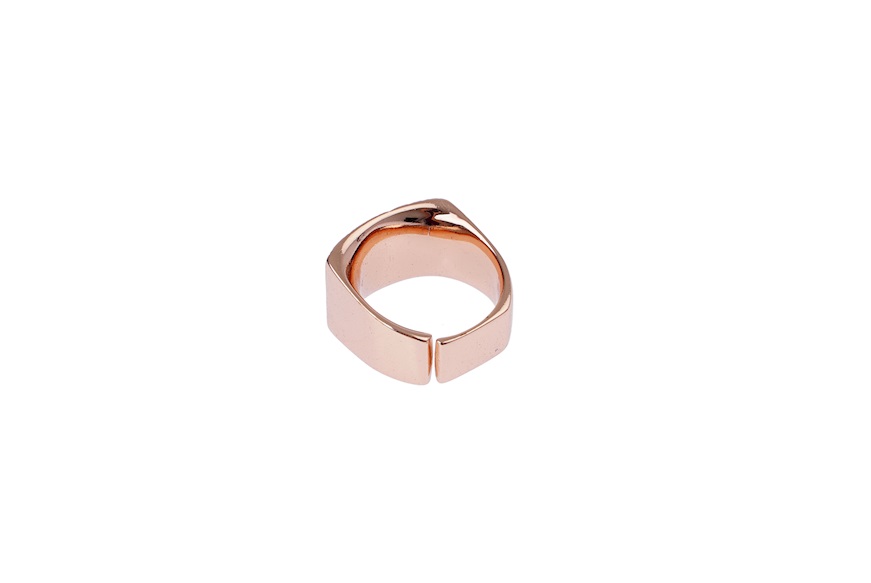 Anello in bronzo rosè zigrinato Unoaerre