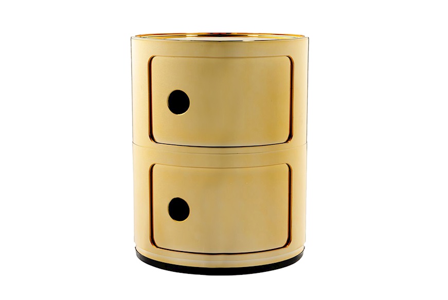 Cassettiera Componibile Metal a due elementi colore oro Kartell