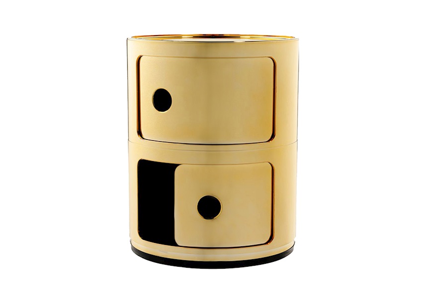 Cassettiera Componibile Metal a due elementi colore oro Kartell
