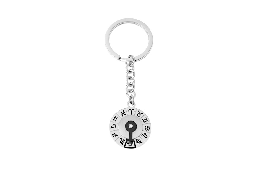 Keychain steel with adjustable zodiac signs and zircon Selezione Zanolli