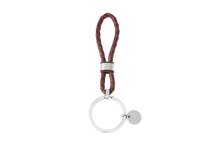 Keychain steel with brown leather Selezione Zanolli