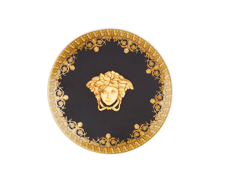 Piattino Baroque porcellana nero Versace