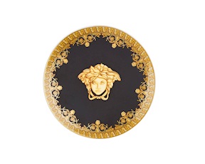 Piattino Baroque porcellana nero Versace