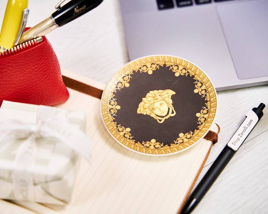 Piattino Baroque porcellana nero Versace