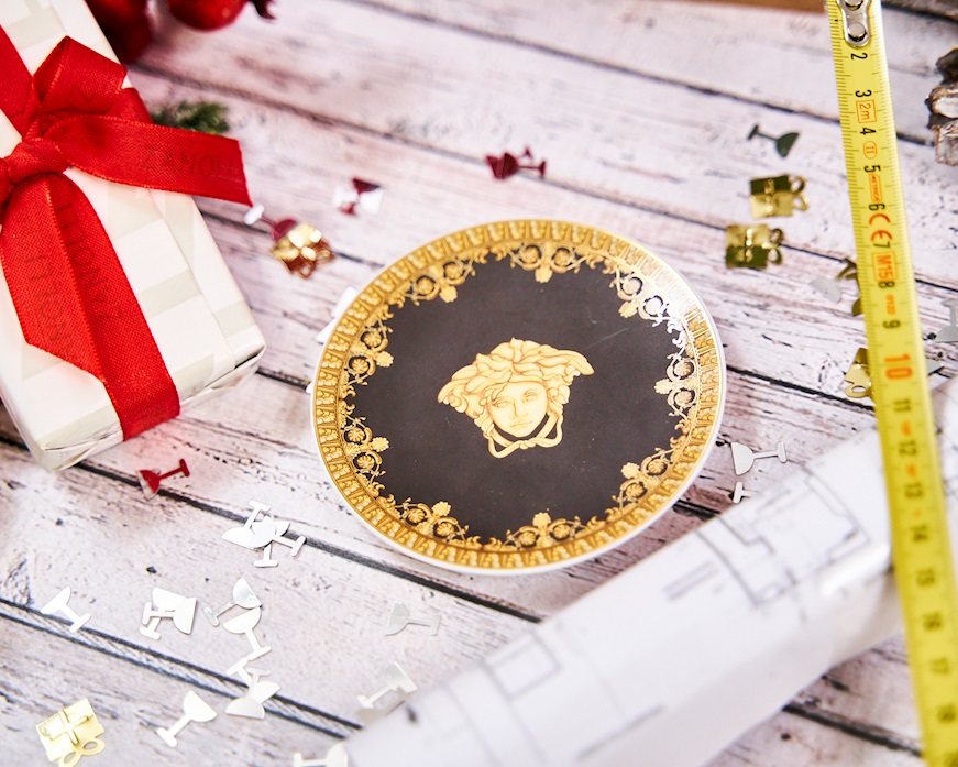 Piattino Baroque porcellana nero Versace