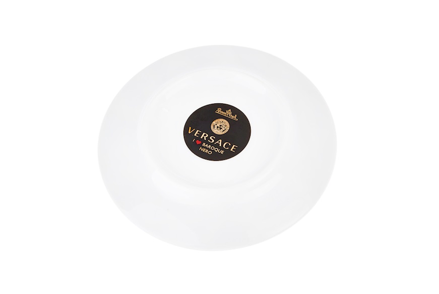 Plate I love baroque porcelain black Versace