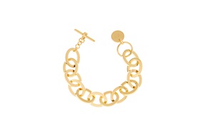 Bracciale in bronzo dorato con ovali piatti Unoaerre