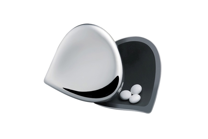 Pill box Chestnut steel Alessi