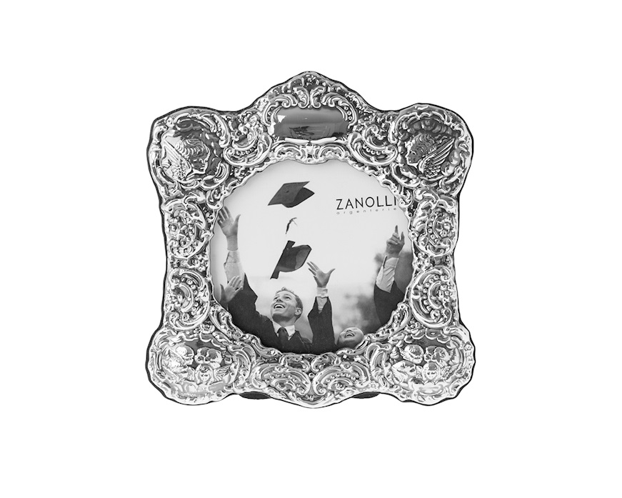 Picture frame silver with engraved band Selezione Zanolli