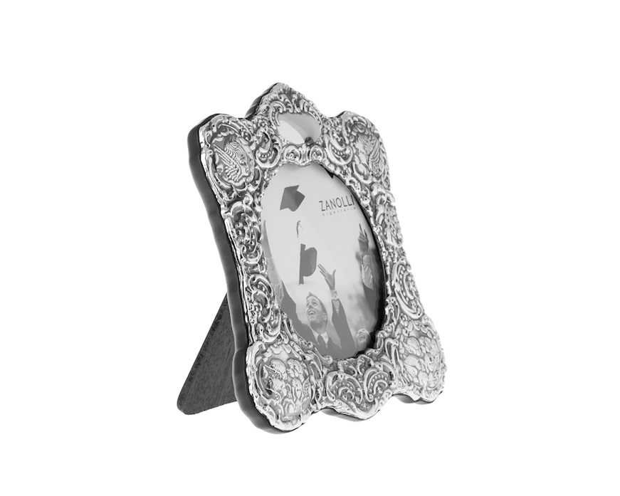 Picture frame silver with engraved band Selezione Zanolli