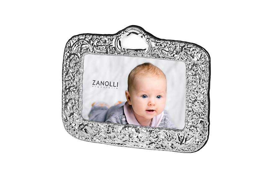 Picture frame silver with chiselled band Selezione Zanolli