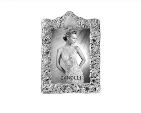 Picture frame silver with engraved band Selezione Zanolli