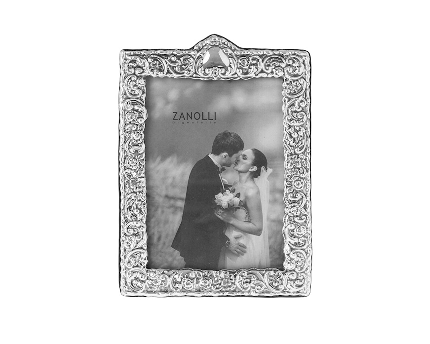 Picture frame silver with engraved band Selezione Zanolli