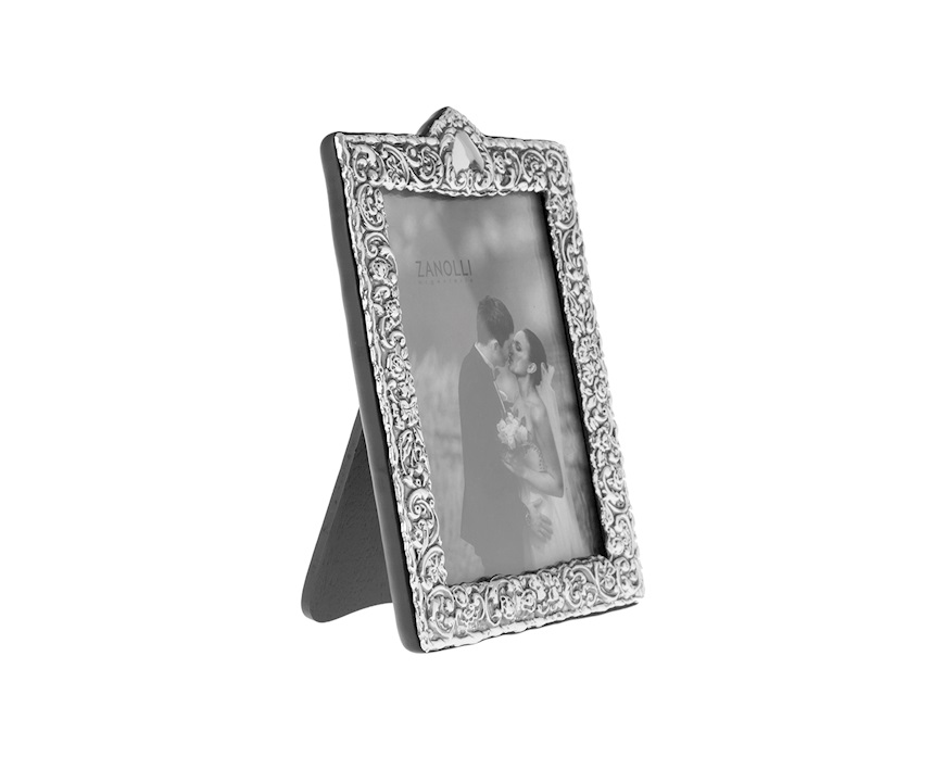 Picture frame silver with engraved band Selezione Zanolli