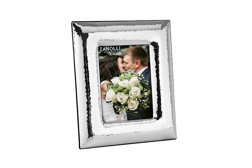 Picture frame silver with hammered band Selezione Zanolli