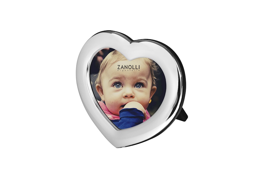 Picture frame silver heart-shape with smooth band Selezione Zanolli