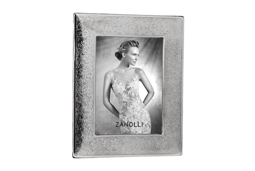 Picture frame silver with engraved band Selezione Zanolli