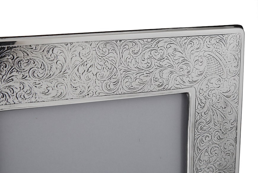 Picture frame silver with engraved band Selezione Zanolli