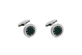 Gemelli argento con ghiera verde Selezione Zanolli