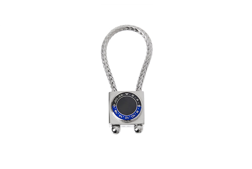 Keyring silver with blue and black bezel Selezione Zanolli