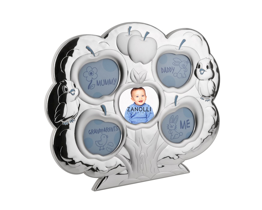 Cornice My Family argento pvd celeste Selezione Zanolli