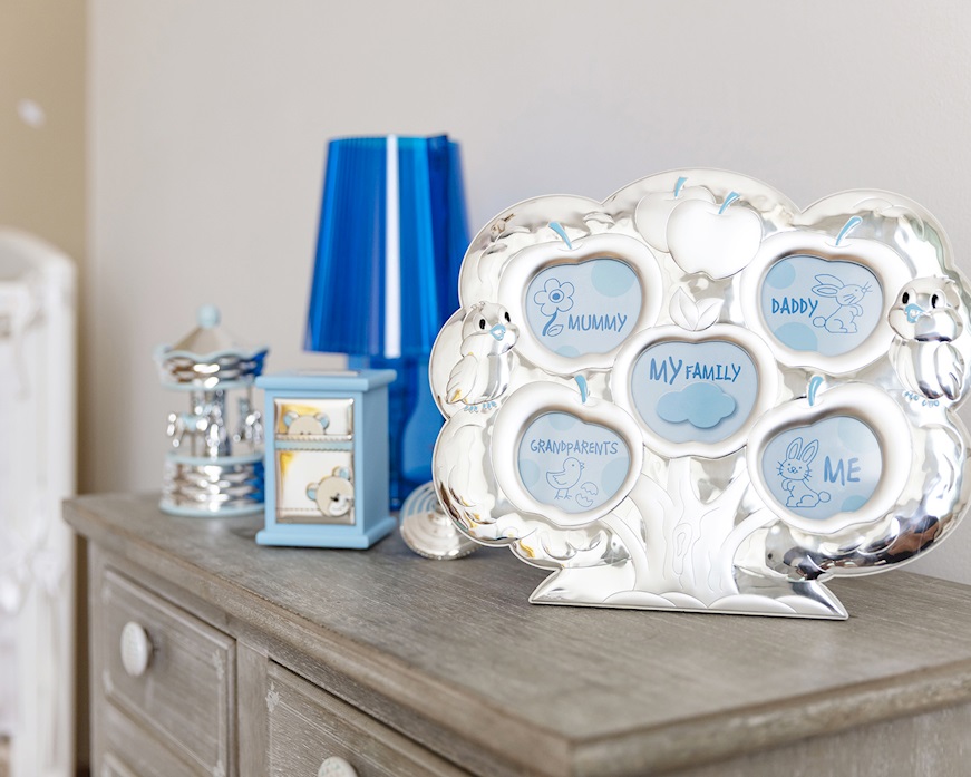 Cornice My Family argento pvd celeste Selezione Zanolli