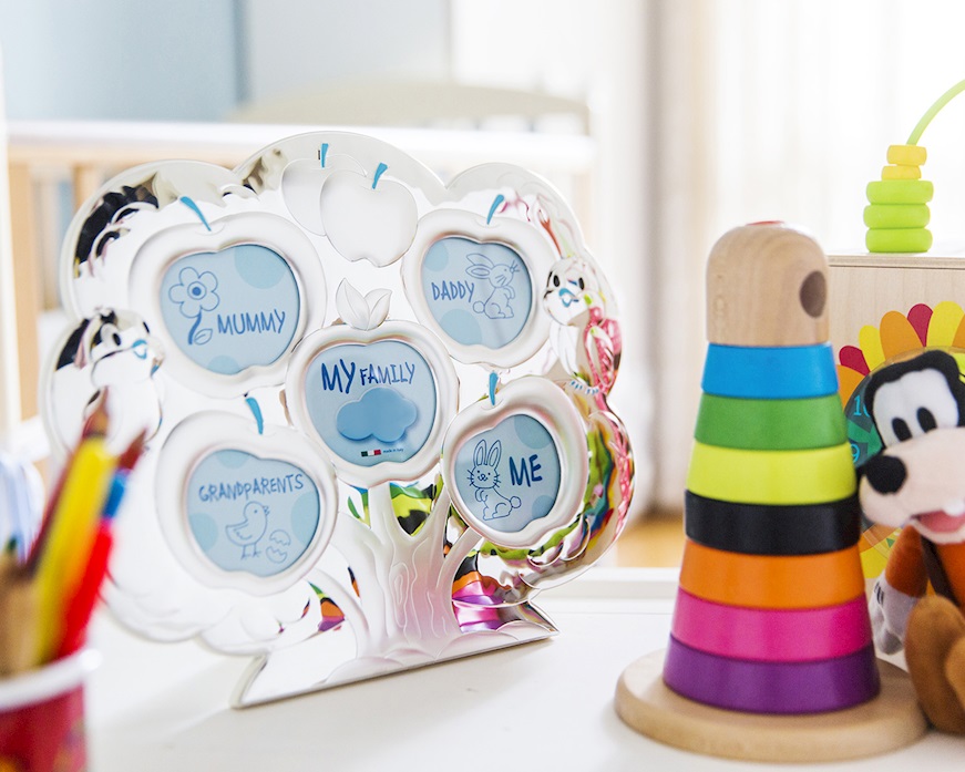 Cornice My Family argento pvd celeste Selezione Zanolli