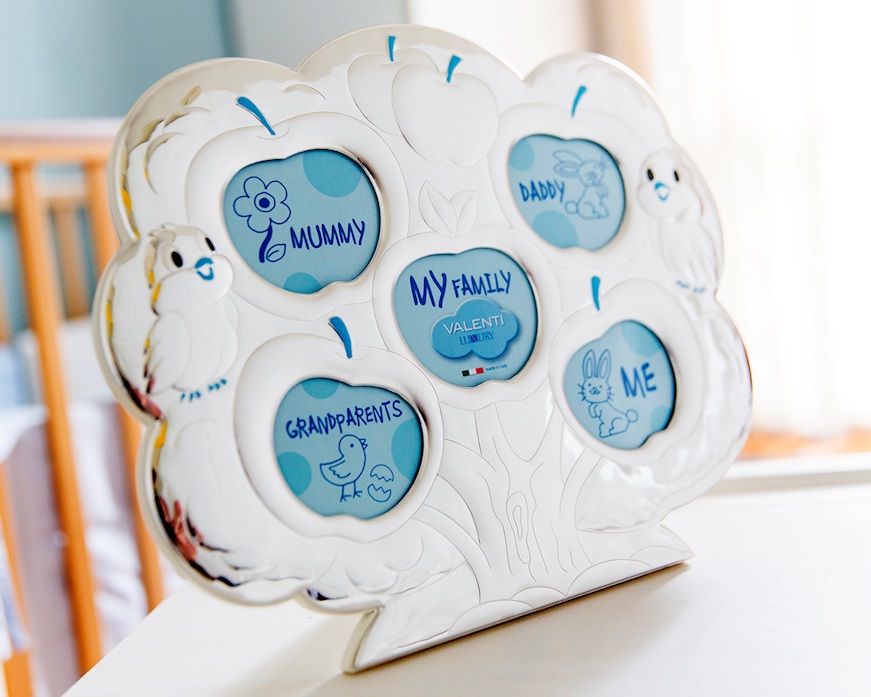 Cornice My Family argento pvd celeste Selezione Zanolli