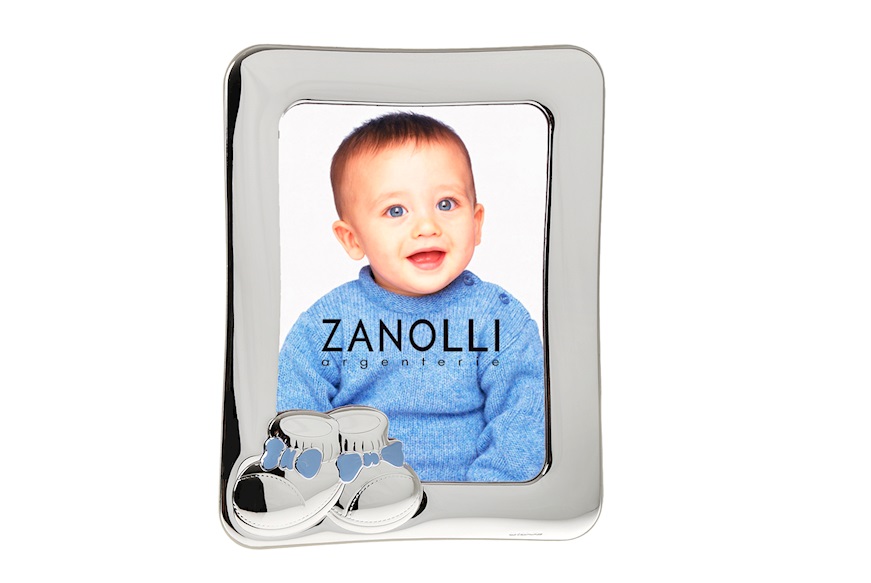 Picture frame baby shoe light blue Selezione Zanolli