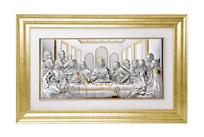Pannello Ultima Cena con cornice oro Selezione Zanolli