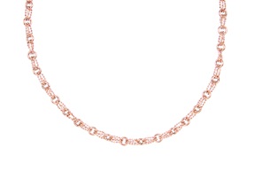 Collana argento rosè con anelli e palline diamantate Selezione Zanolli