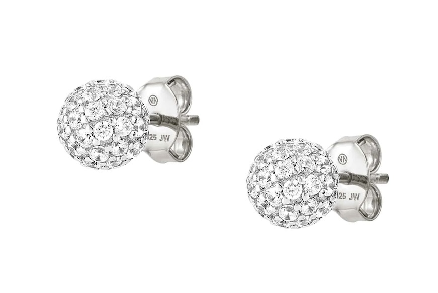 Earrings Soul silver white rhodium with ball of zircons Nomination