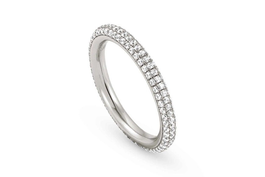 Ring Endless silver with white rhodium plating and zircons Nomination