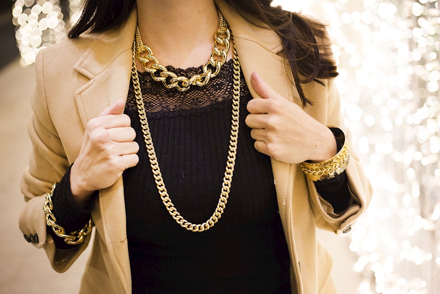 Bracciale in bronzo dorato con maglia grumette Unoaerre