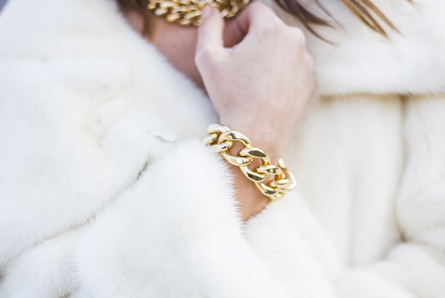 Bracciale in bronzo dorato con maglia grumette Unoaerre