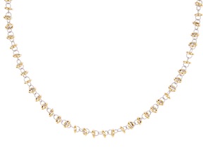 Collana argento dorato con anelli lisci e diamantati Selezione Zanolli