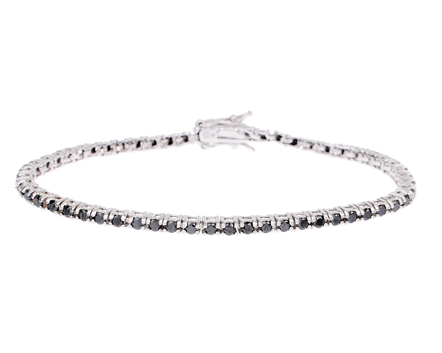 Bracciale tennis argento 4 griffe con zirconi neri Selezione Zanolli