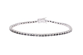 Tennis Bracelet silver 4 jaw with black zircons Selezione Zanolli